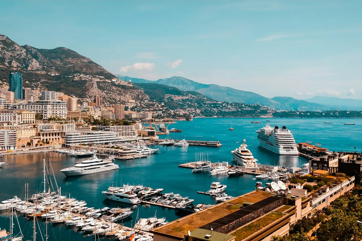 Monaco harbour and hillside on the Riviera